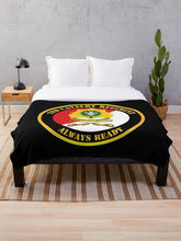 Load image into Gallery viewer, Army - 2nd Cavalry Regiment DUI - Red White - Always Ready Throw Blanket
