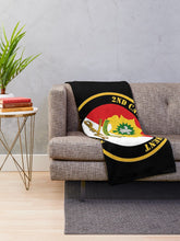 Load image into Gallery viewer, Army - 2nd Cavalry Regiment DUI - Red White - Always Ready Throw Blanket
