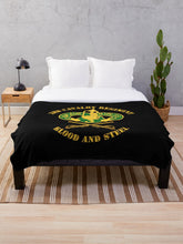 Load image into Gallery viewer, Army - 3rd Cavalry Regiment DUI - Blood and Steel Throw Blanket
