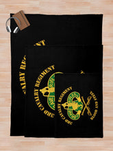Load image into Gallery viewer, Army - 3rd Cavalry Regiment DUI - Blood and Steel Throw Blanket
