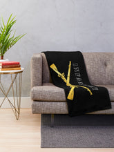 Load image into Gallery viewer, Army - Infantry Br - Crossed Rifles w Blk Txt White Outline Throw Blanket
