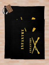Load image into Gallery viewer, Army - Infantry Br - Crossed Rifles w Gradient Outline Throw Blanket
