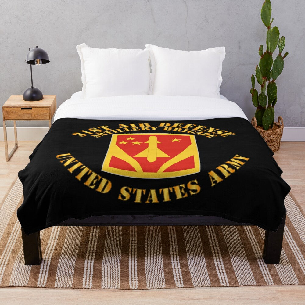 Army 31st Air Defense Artillery Bde US Army Throw Blanket MIP
