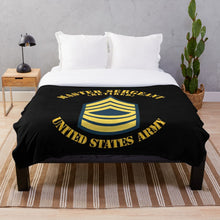 Load image into Gallery viewer, Army - Enlisted - MSG - Master Sergeant - Blue - Retired Throw Blanket
