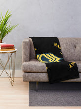 Load image into Gallery viewer, Army - Enlisted - MSG - Master Sergeant - Blue - Retired Throw Blanket
