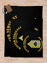 Load image into Gallery viewer, Army - Enlisted - MSG - Master Sergeant - Blue - Retired Throw Blanket
