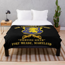 Load image into Gallery viewer, Army - 6th ACR w Cav Br Ft Meade Maryland Throw Blanket
