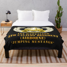 Load image into Gallery viewer, Army - 1st Bn, 8th Cav (ABN) Jumping Mustangs Throw Blanket
