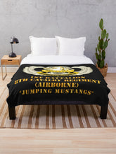 Load image into Gallery viewer, Army - 1st Bn, 8th Cav (ABN) Jumping Mustangs Throw Blanket
