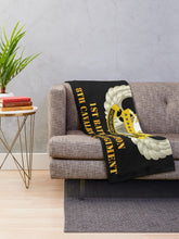 Load image into Gallery viewer, Army - 1st Bn, 8th Cav (ABN) Jumping Mustangs Throw Blanket
