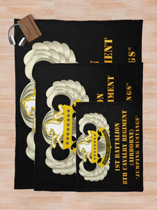 Army - 1st Bn, 8th Cav (ABN) Jumping Mustangs Throw Blanket