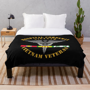 Navy - Hospital Corpsman w VN SVC Ribbons wo Grad wo DS Throw Blanket