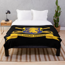 Load image into Gallery viewer, Army - 6th Cavalry Regiment w Br - Ribbon Throw Blanket
