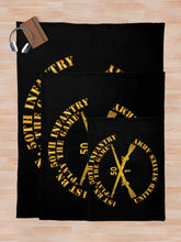 Load image into Gallery viewer, Army - 1st Bn, 50th Infantry - Play the Game w Infantry Br Throw Blanket
