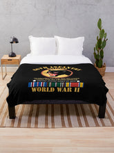 Load image into Gallery viewer, Army - 66th Infantry Div - Black Panther Div - WWII w SS Leopoldville w EU SVC Throw Blanket

