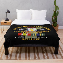 Load image into Gallery viewer, Army - 5th Squadron, 17th Cavalry - Camp Pelham - 2nd ID w Map w KOREA SVC Throw Blanket
