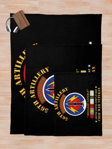 Army - 56th Artillery - Pershing - Nuclear Capable w COLD Svc Medals Throw Blanket